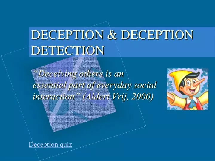 deception deception detection