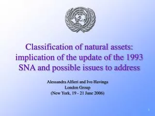 Classification of natural assets: implication of the update of the 1993 SNA and possible issues to address