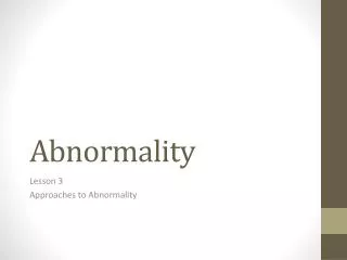Abnormality