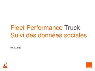 Fleet Performance Truck Suivi des données sociales
