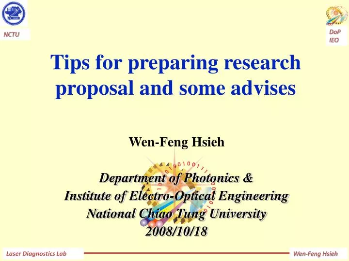 tips for preparing research proposal and some advises