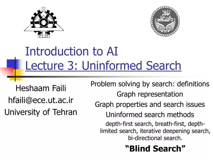 introduction to ai lecture 3 uninformed search