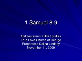 1 Samuel 8-9