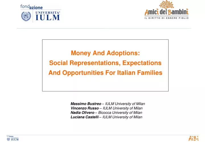 money and adoptions social representations expectations and opportunities for italian families