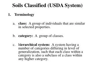 Soils Classified (USDA System)
