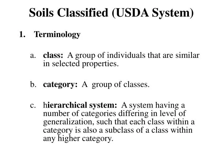 soils classified usda system