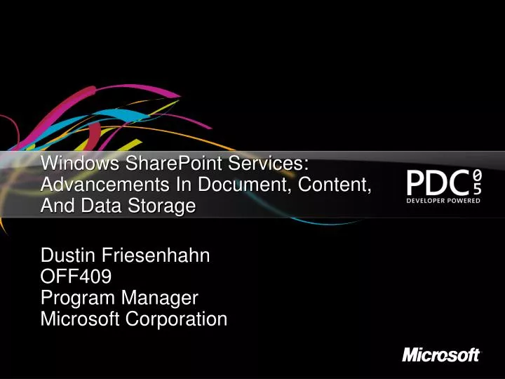 windows sharepoint services advancements in document content and data storage