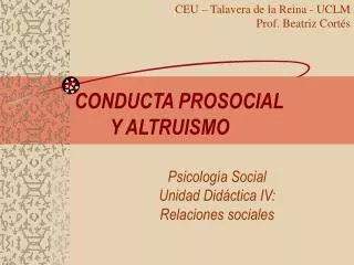 conducta prosocial y altruismo