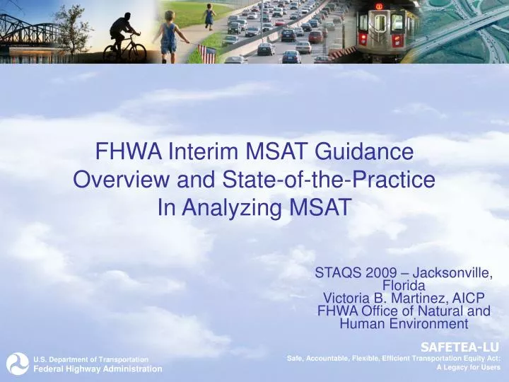 fhwa interim msat guidance overview and state of the practice in analyzing msat