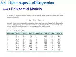 6-4 	Other Aspects of Regression