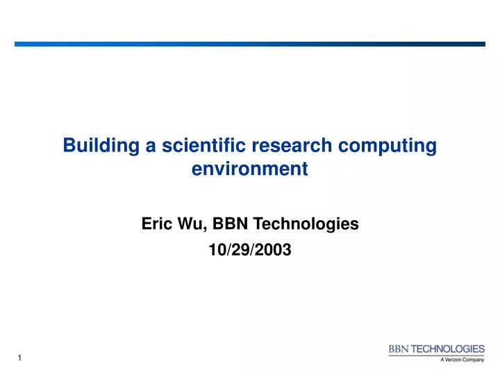 building a scientific research computing environment