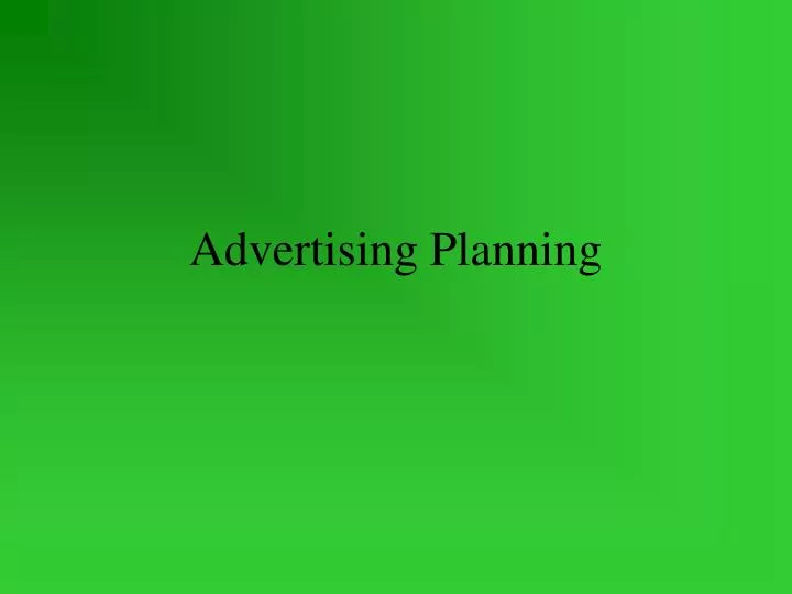 advertising planning