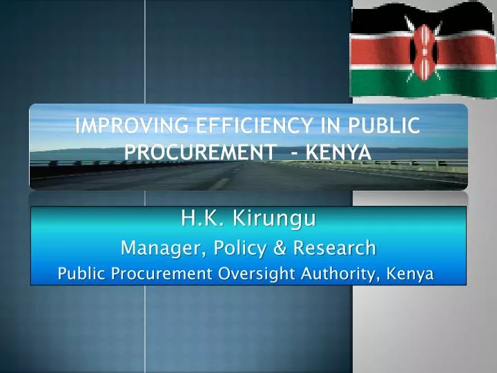 improving efficiency in public procurement kenya