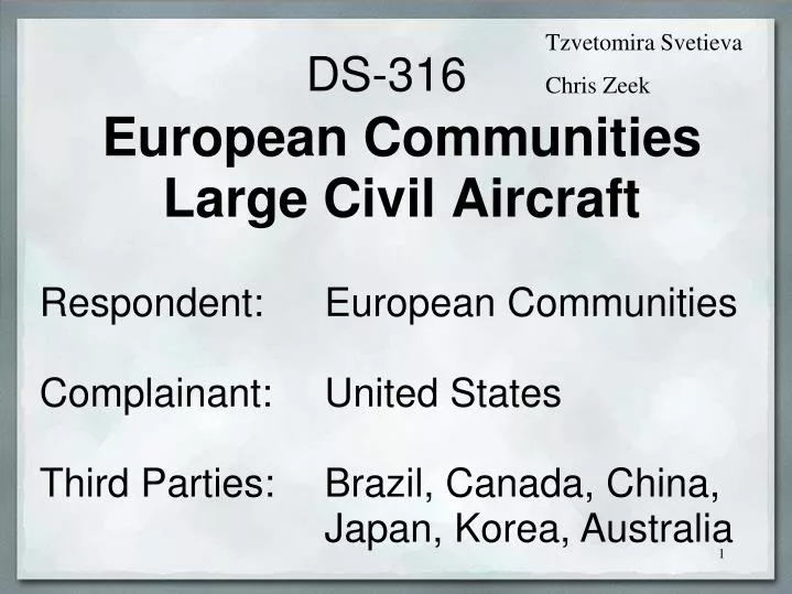 european communities large civil aircraft