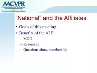 “National” and the Affiliates