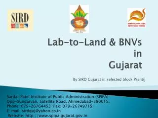Lab-to-Land &amp; BNVs in Gujarat