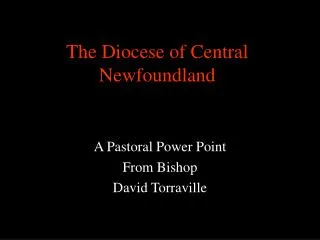 The Diocese of Central Newfoundland