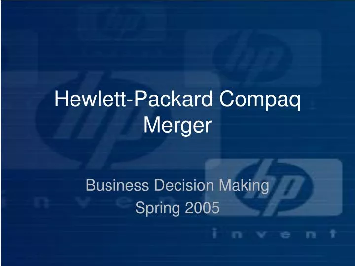 hewlett packard compaq merger