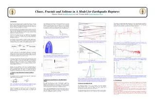Chaos, Fractals and Solitons in A Model for Earthquake Ruptures Elbanna, Ahmed ( aettaf@caltech.edu ) and Thomas Heaton