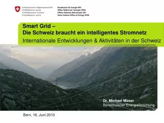 Smart Grid – Die Schweiz braucht ein intelligentes Stromnetz Internationale Entwicklungen &amp; Aktivitäten in der Schwe