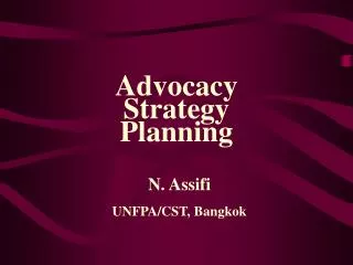 Advocacy Strategy Planning