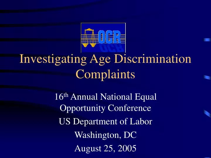 investigating age discrimination complaints