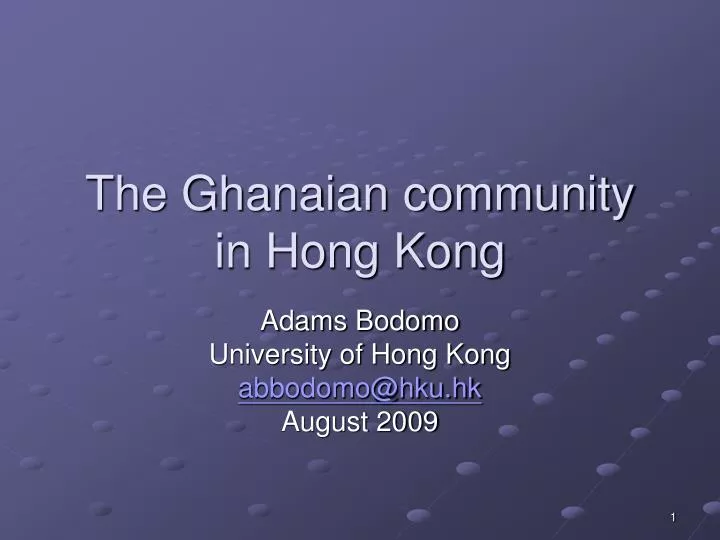 the ghanaian community in hong kong