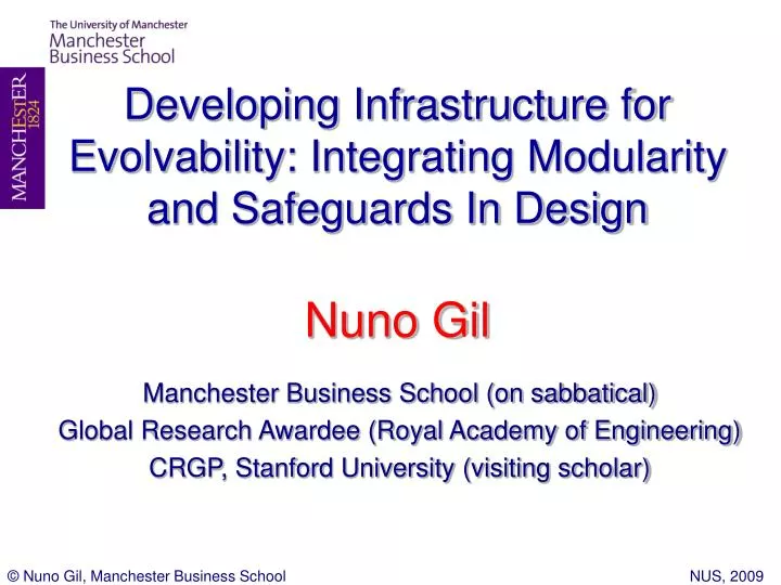 developing infrastructure for evolvability integrating modularity and safeguards in design nuno gil