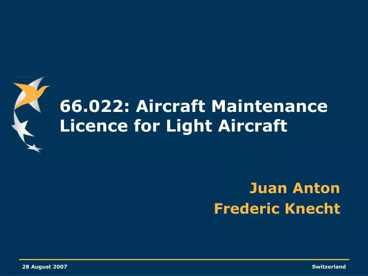 66 022 aircraft maintenance licence for light aircraft