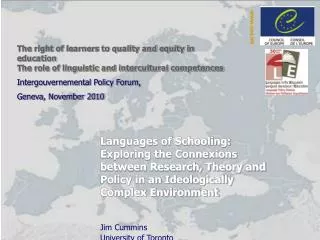 Languages of Schooling: Exploring the Connexions between Research, Theory and Policy in an Ideologically Complex Environ