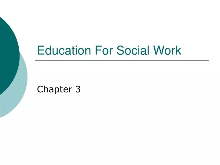education for social work