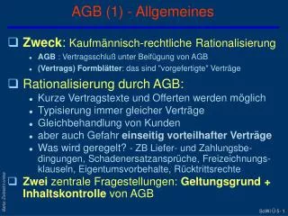 AGB (1) - Allgemeines