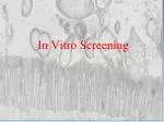 In Vitro Screening - slide 1