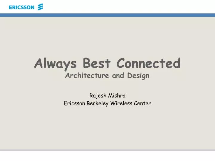 always best connected architecture and design