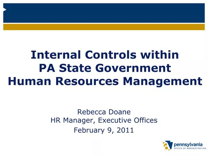 internal controls within pa state government human resources management