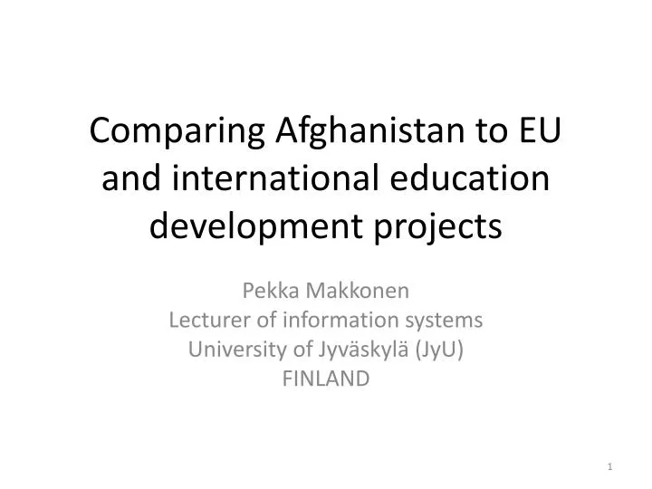 comparing afghanistan to eu and international education development projects