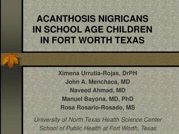 acanthosis nigricans in school age children in fort worth texas