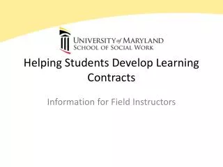 Helping Students Develop Learning Contracts