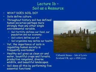Lecture 1b – Soil as a Resource