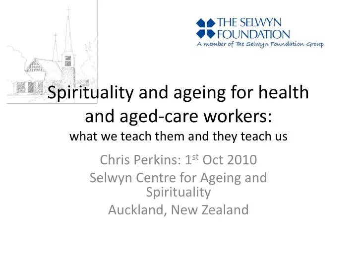 spirituality and ageing for health and aged care workers what we teach them and they teach us