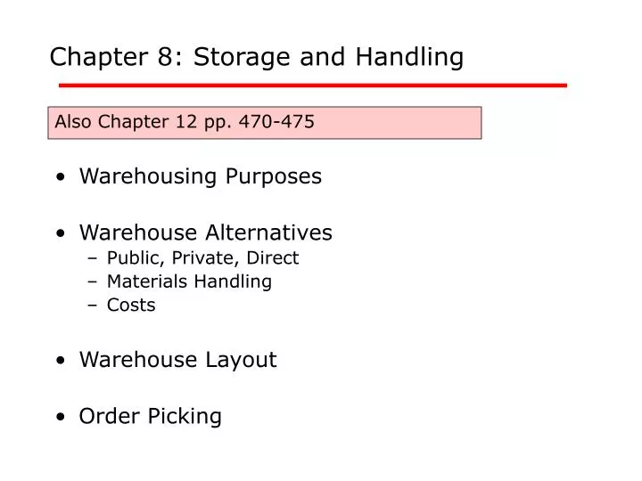 chapter 8 storage and handling