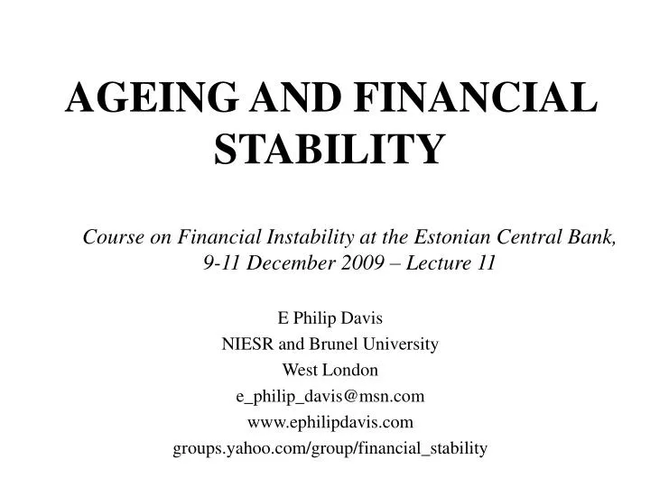 ageing and financial stability