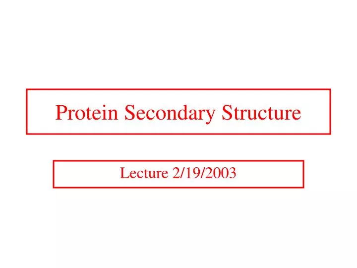 protein secondary structure