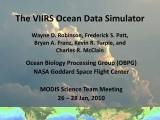The VIIRS Ocean Data Simulator