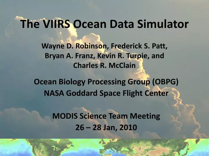 the viirs ocean data simulator