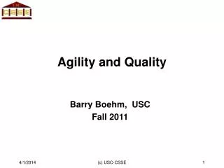 Agility and Quality