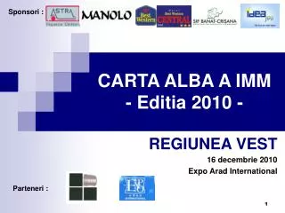 CARTA ALBA A IMM - Editia 2010 -