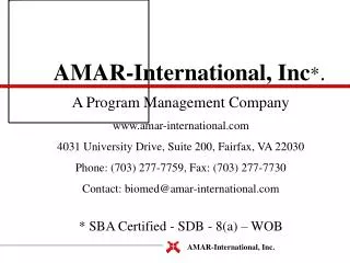 AMAR-International, Inc * .