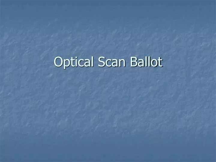 optical scan ballot