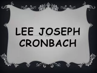 Lee Joseph Cronbach
